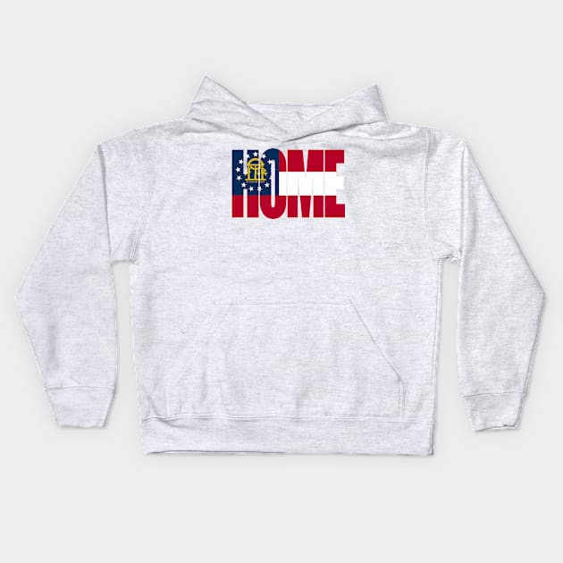 Georgia Home - State Flag Kids Hoodie by DonDota